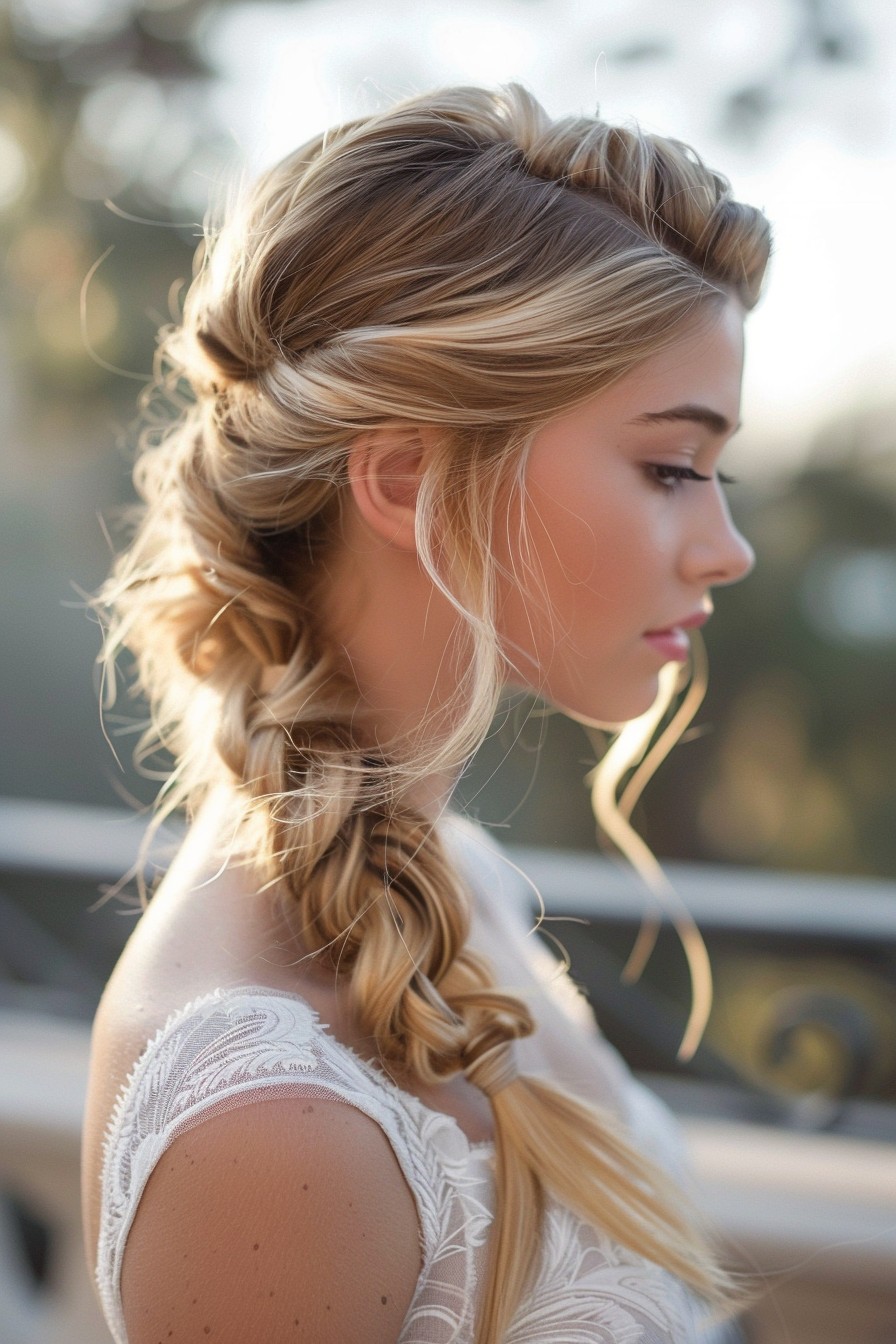 Side-Swept Fishtail Braid