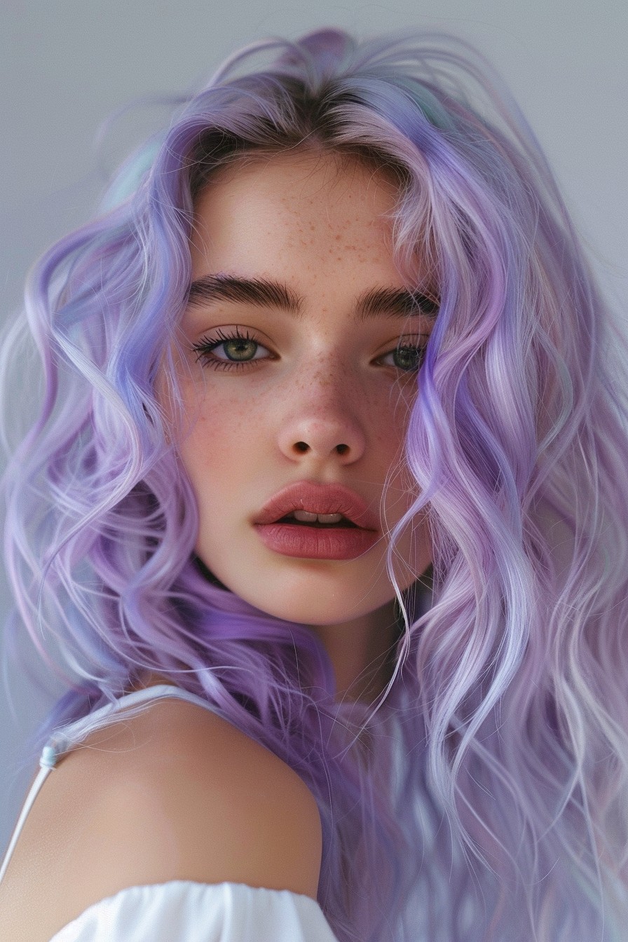 Soft Lavender Tint on Loose Curls