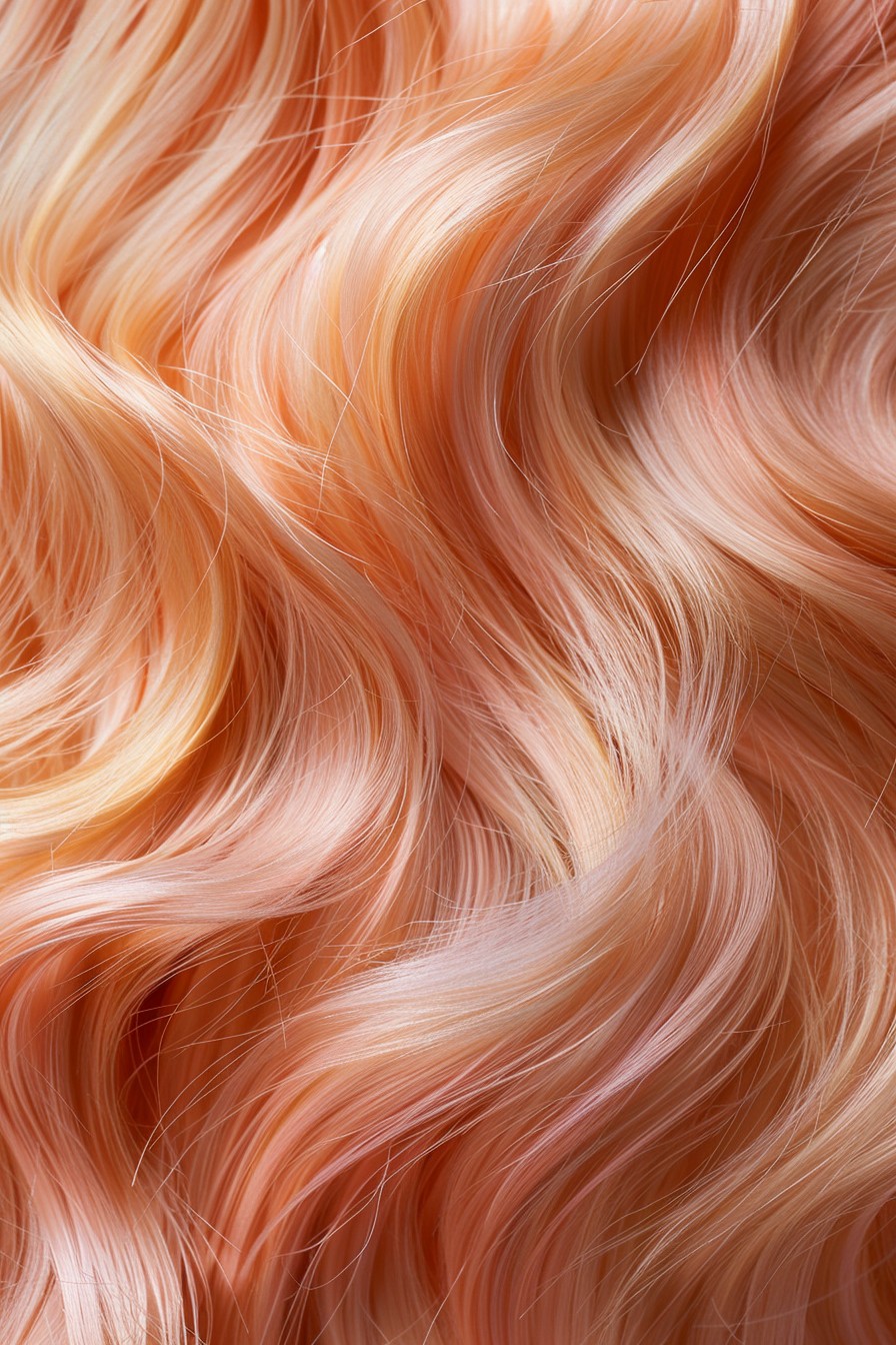 Soft Rose Gold Waves with Peach Highlights