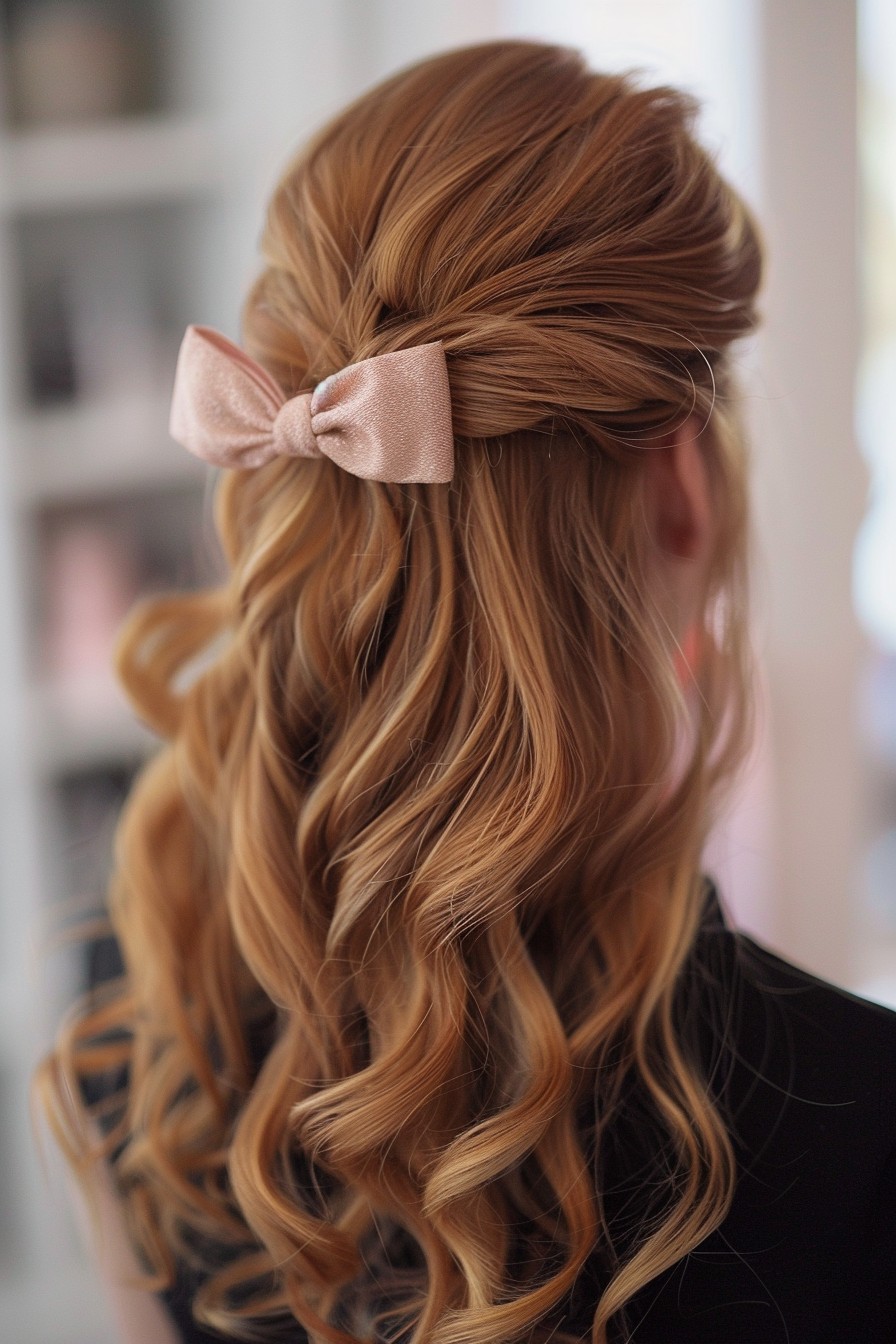 Playful Half-Up Hair Bow