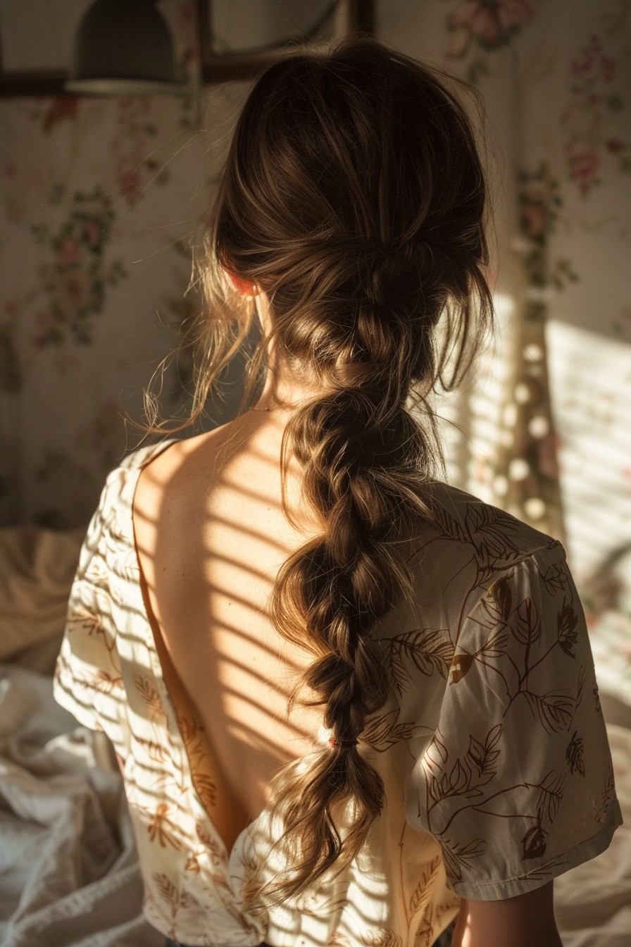 Soft Side Braid in Sunkissed Brunette with Reflections