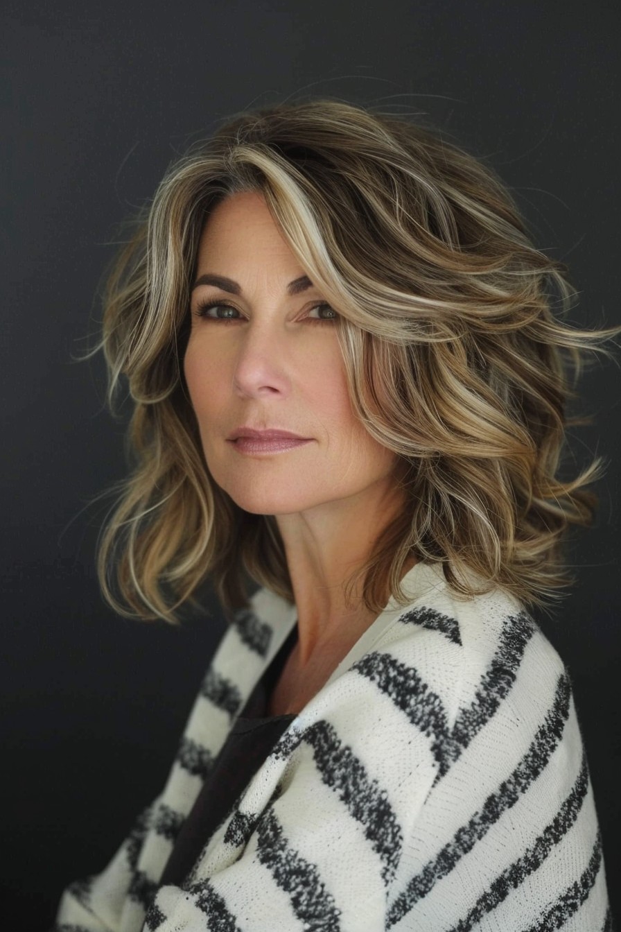 Medium-Length Hair with Chunky Highlights