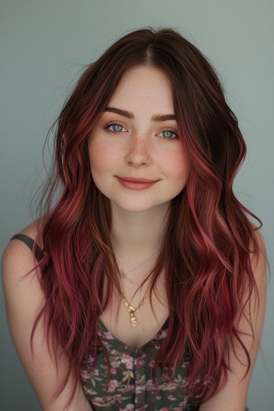 Romantic Burgundy to Rose Ombre