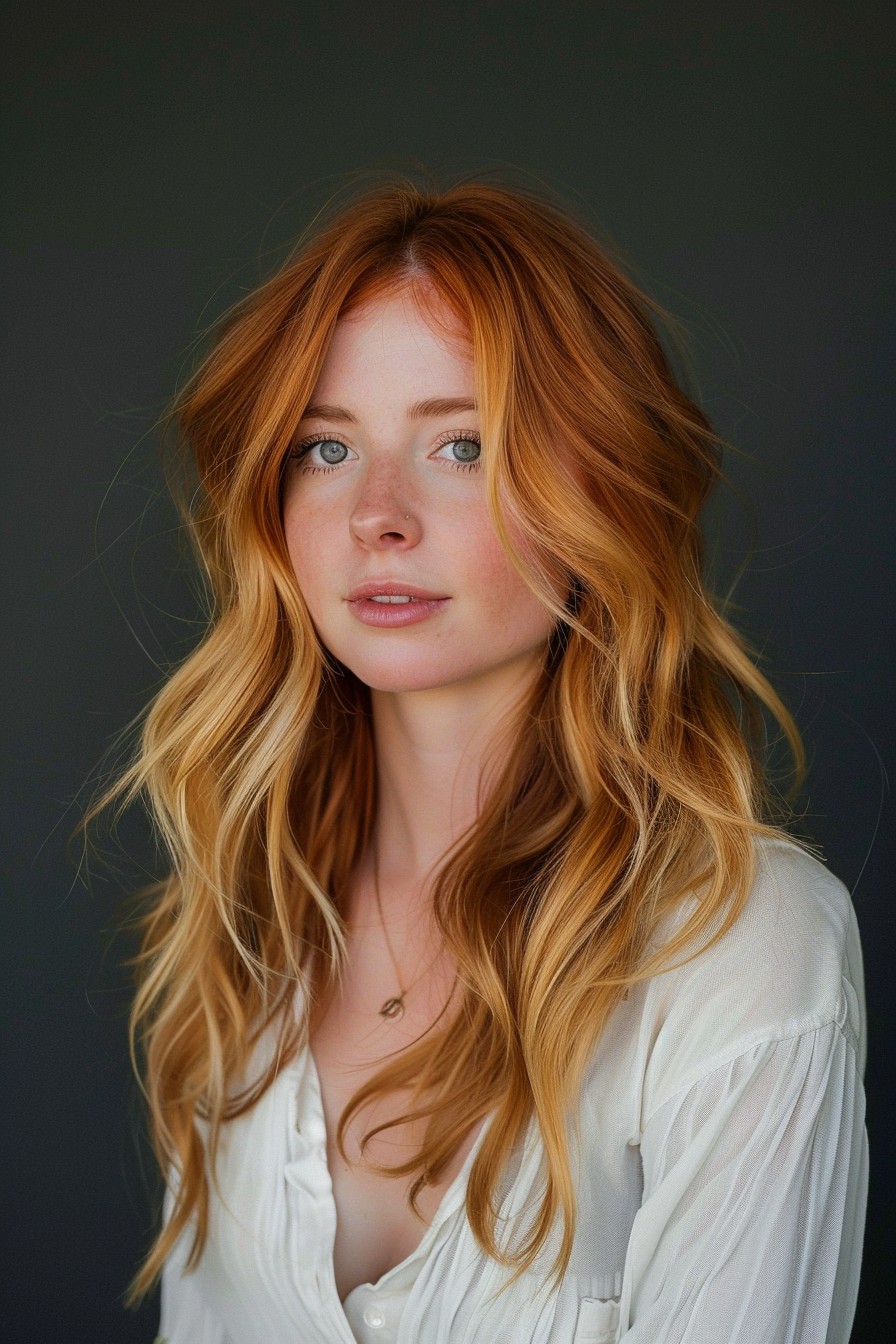 Unique Icy Highlighted Strawberry Blonde