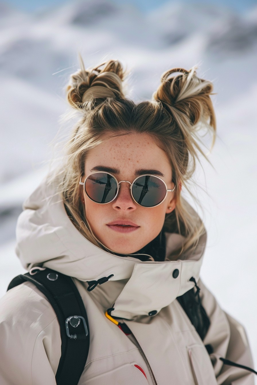 Fun and Secure Hairstyle for Adventurous Snowboarders