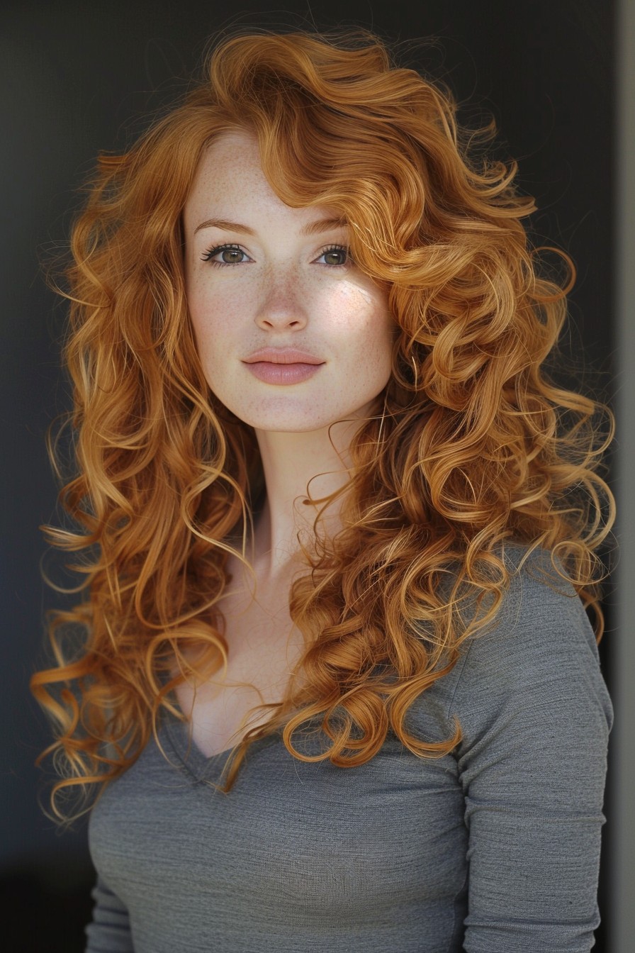 Dramatic Strawberry Blonde Curls