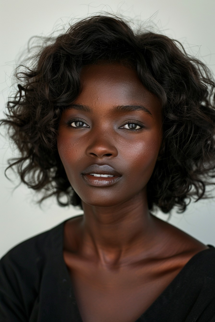 Ear-Length Tousled Layers in Chocolate Brown