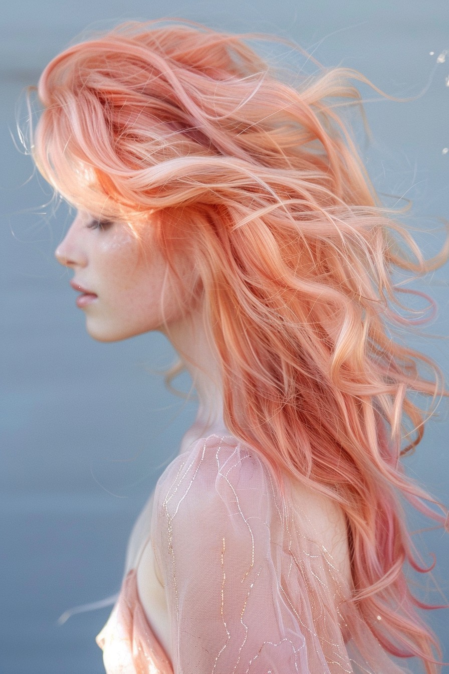 Mermaid Hair in Rose Gold and Pastel Pink