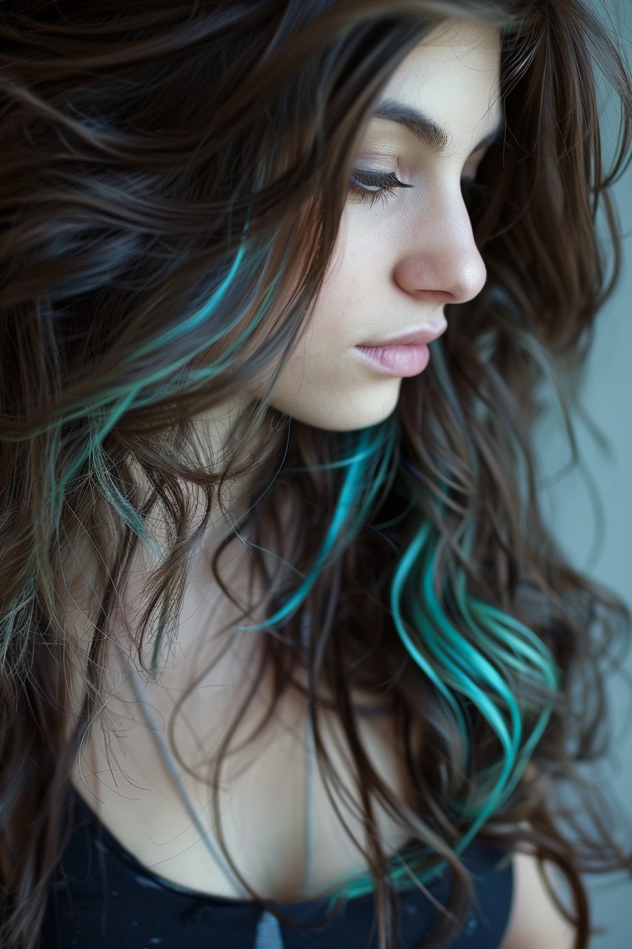 Fun Bright Turquoise Streaks