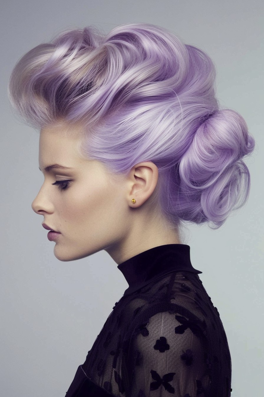 Contemporary Lavender Polished Pompadour