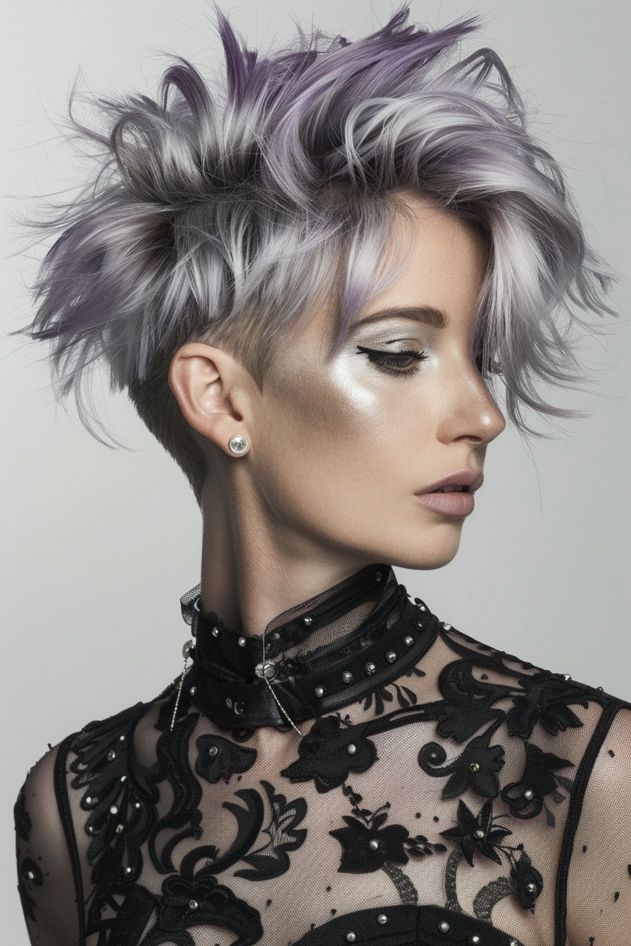 Avant-Garde Bixie with Silver and Lilac Blend