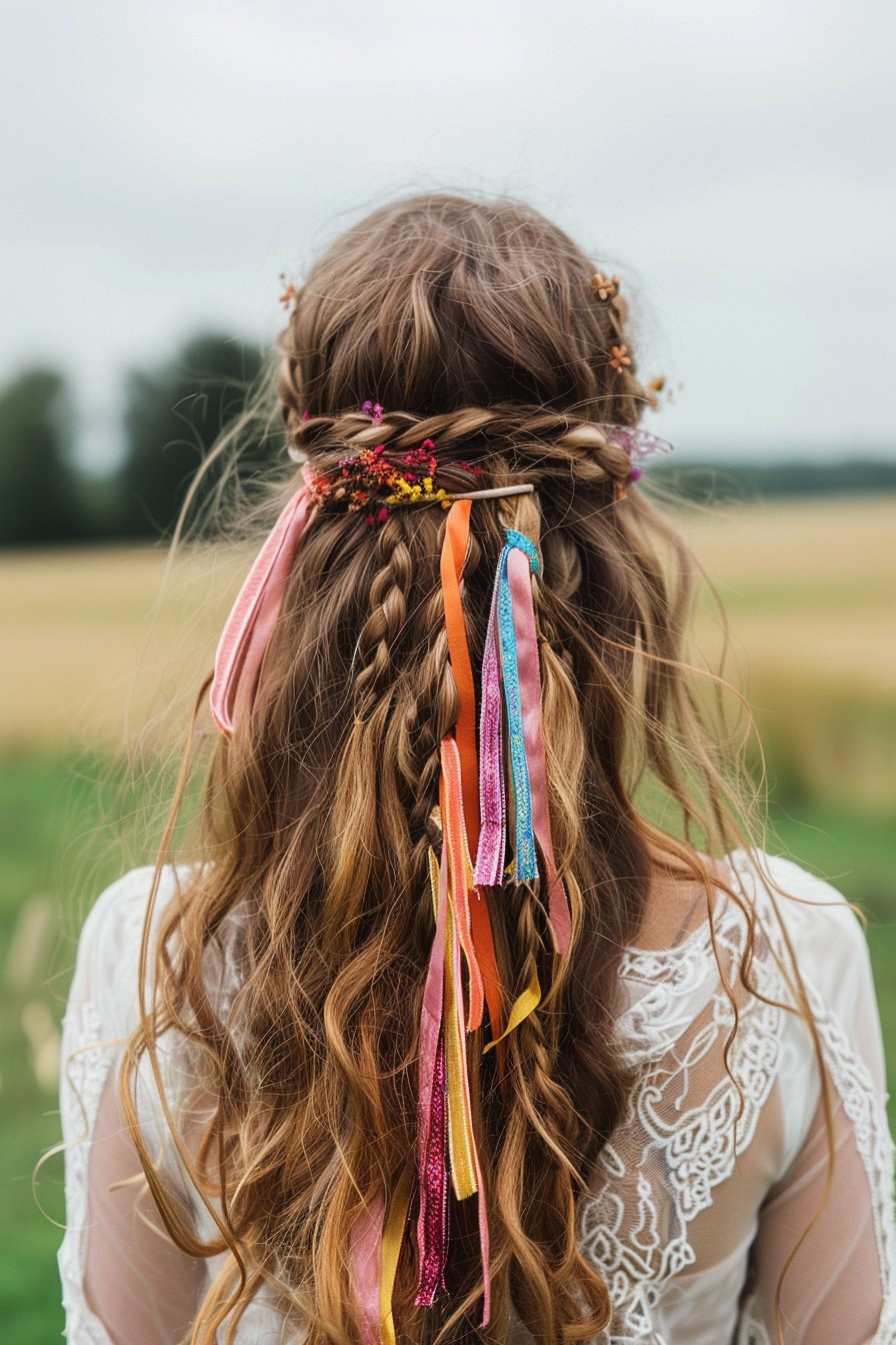 Half-Up, Half-Down Bohemian Festival Hair