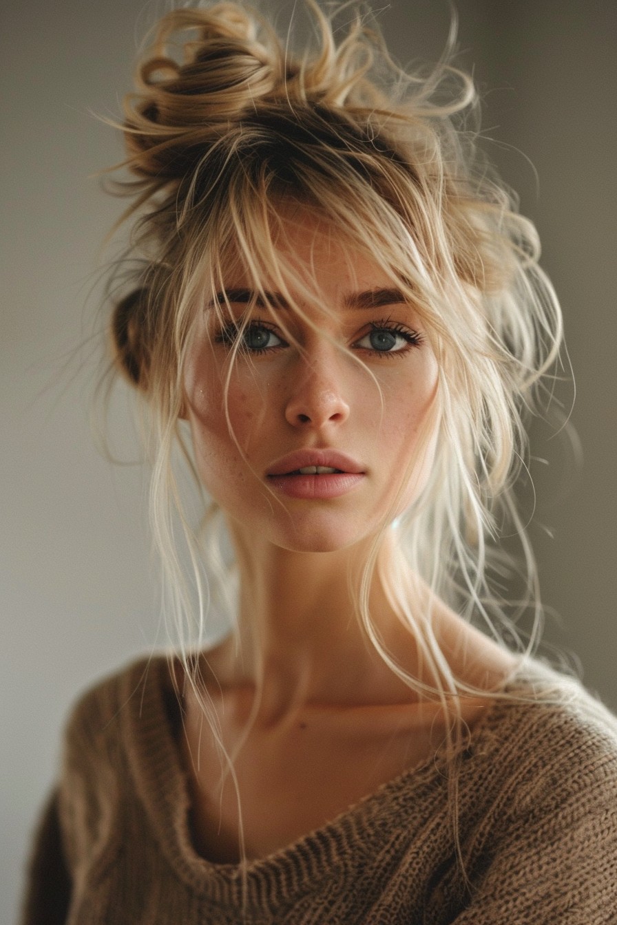 Relaxed Chic Messy Honey Blonde Bun