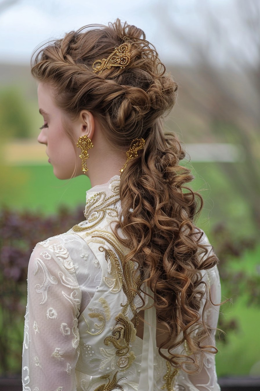 Sophisticated High Curly Ponytail