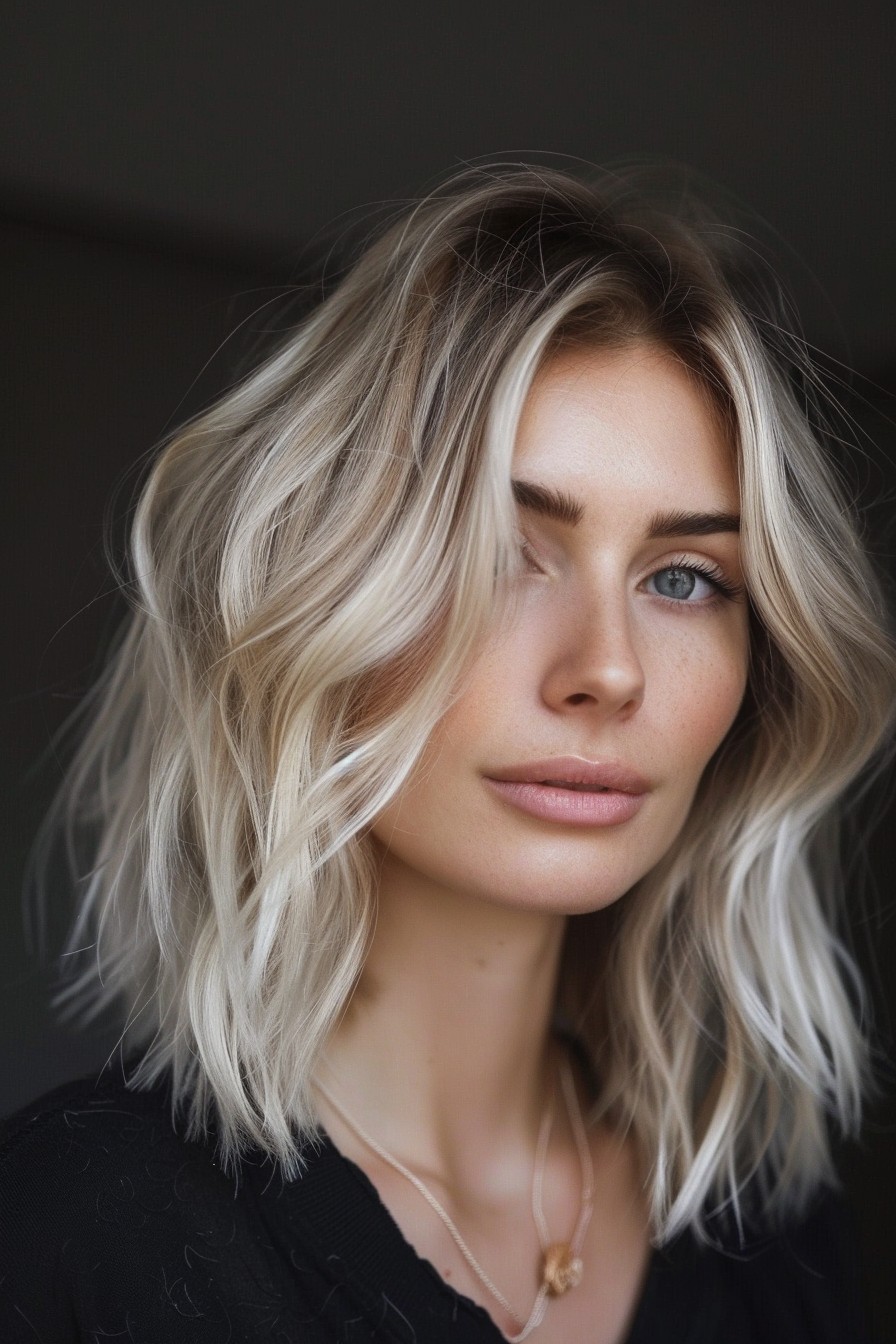 Modern Retro Icy Blonde Shag