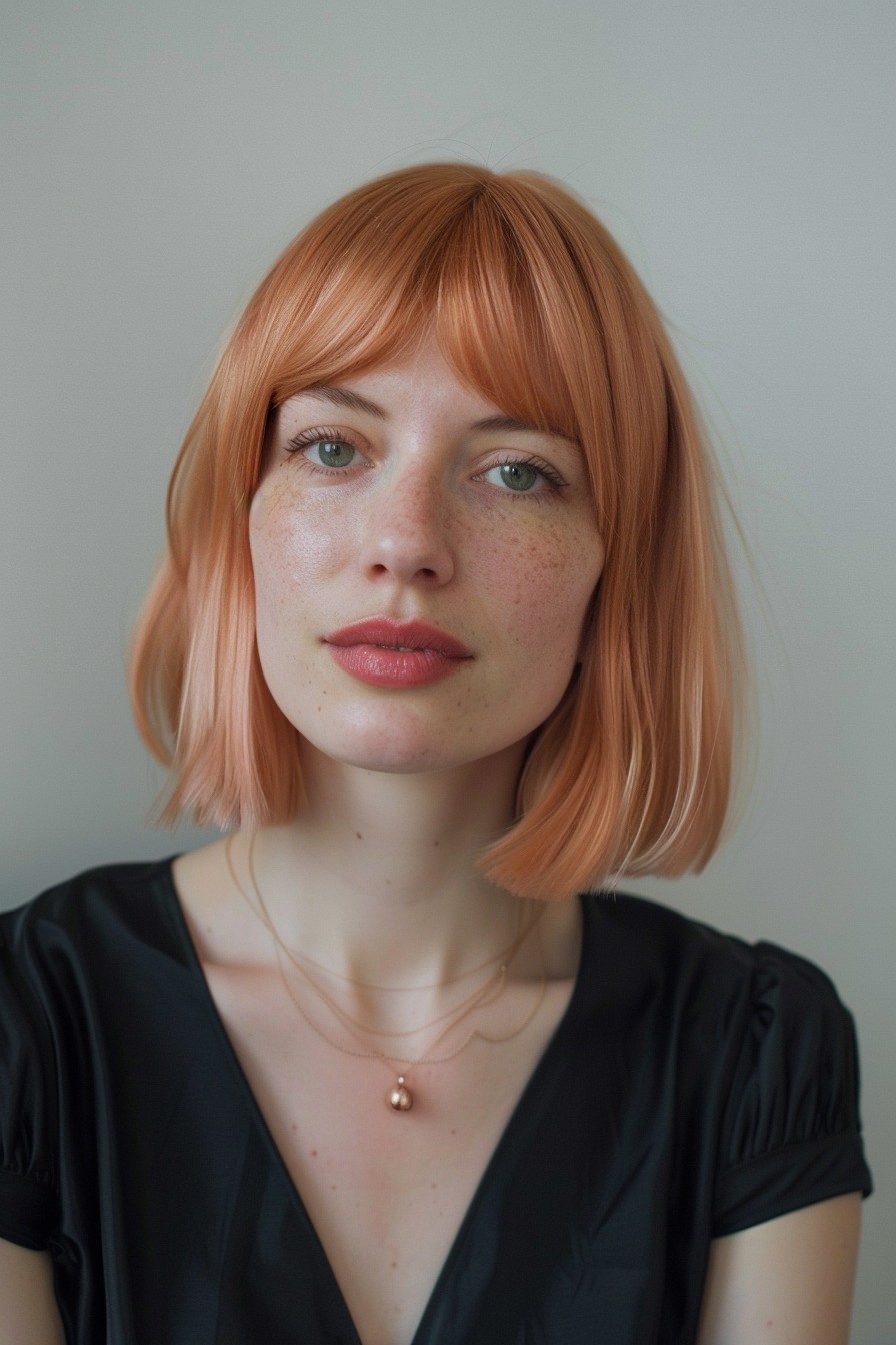 Chic Sleek Rose Gold Bob