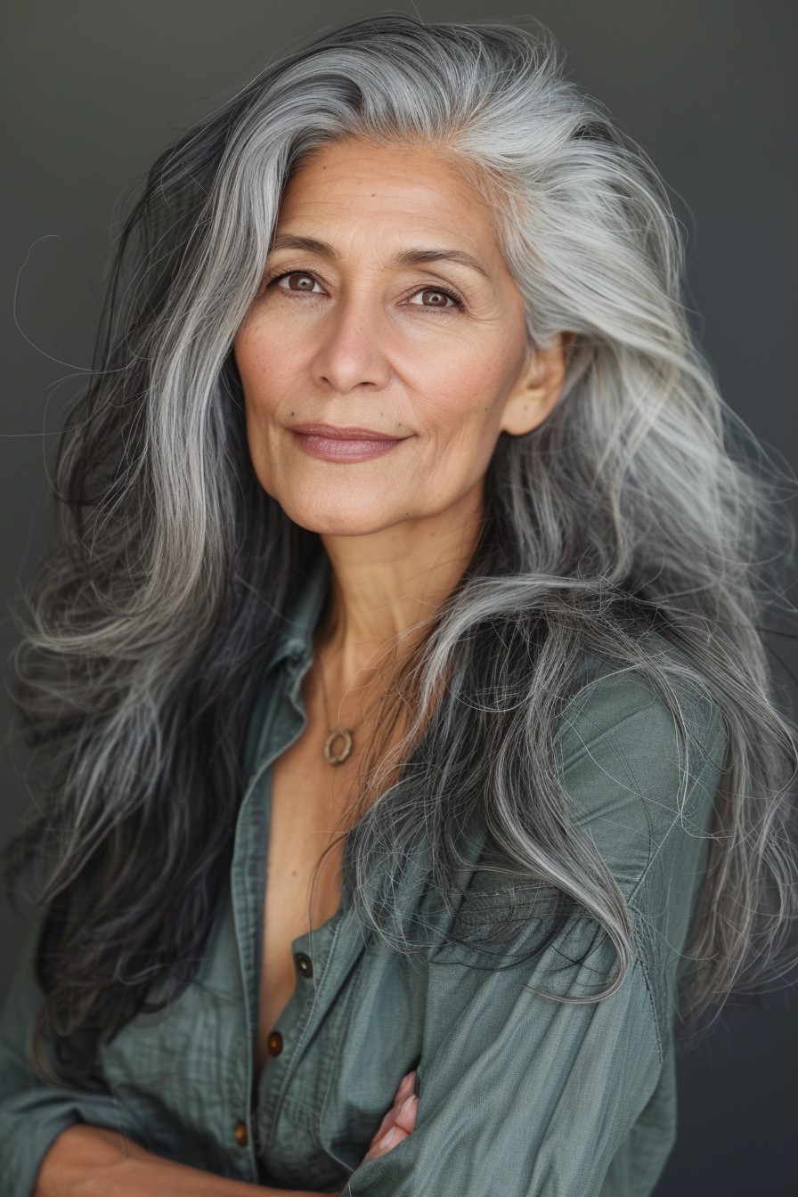 Textured Wave in Salt-and-Pepper Hair