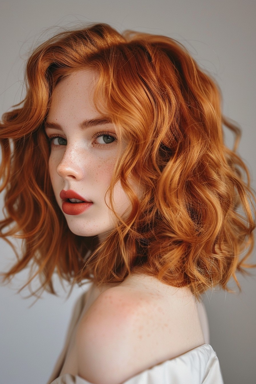 Youthful Bouncy Shoulder-Length Curls