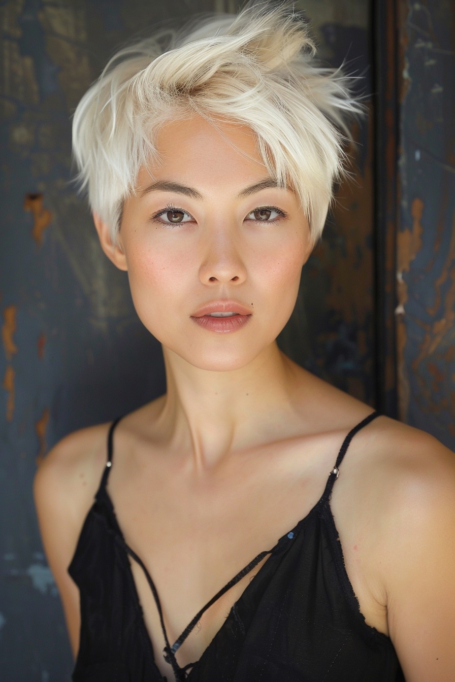 Ultra-Blonde Pixie Cut