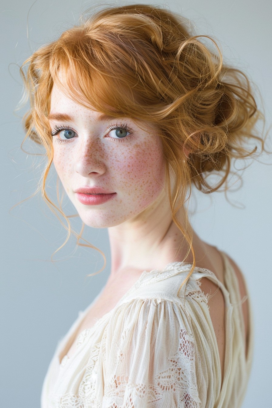 Soft and Romantic Strawberry Blonde Updo