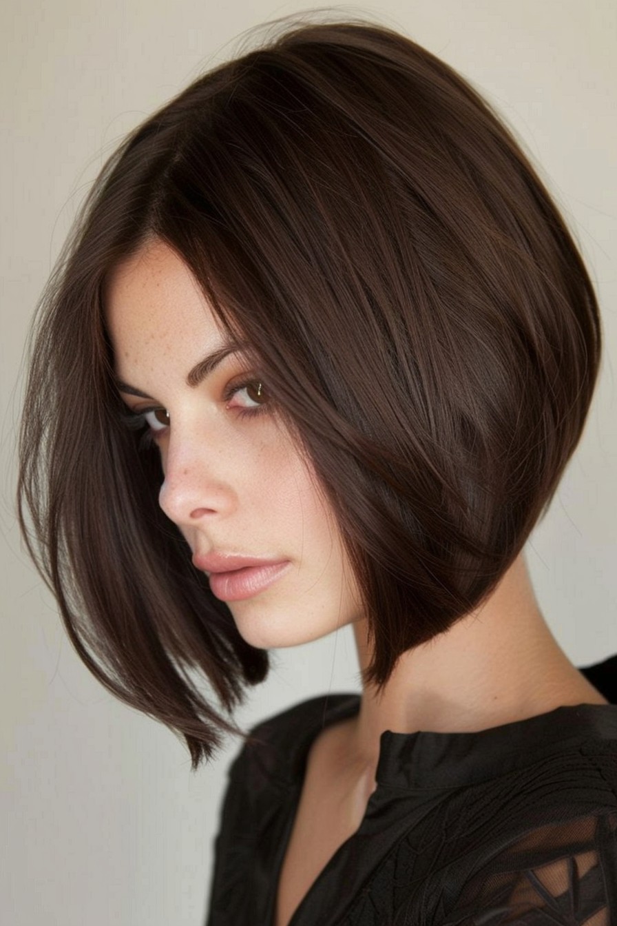 Chic Polished Chocolate Brown Bob