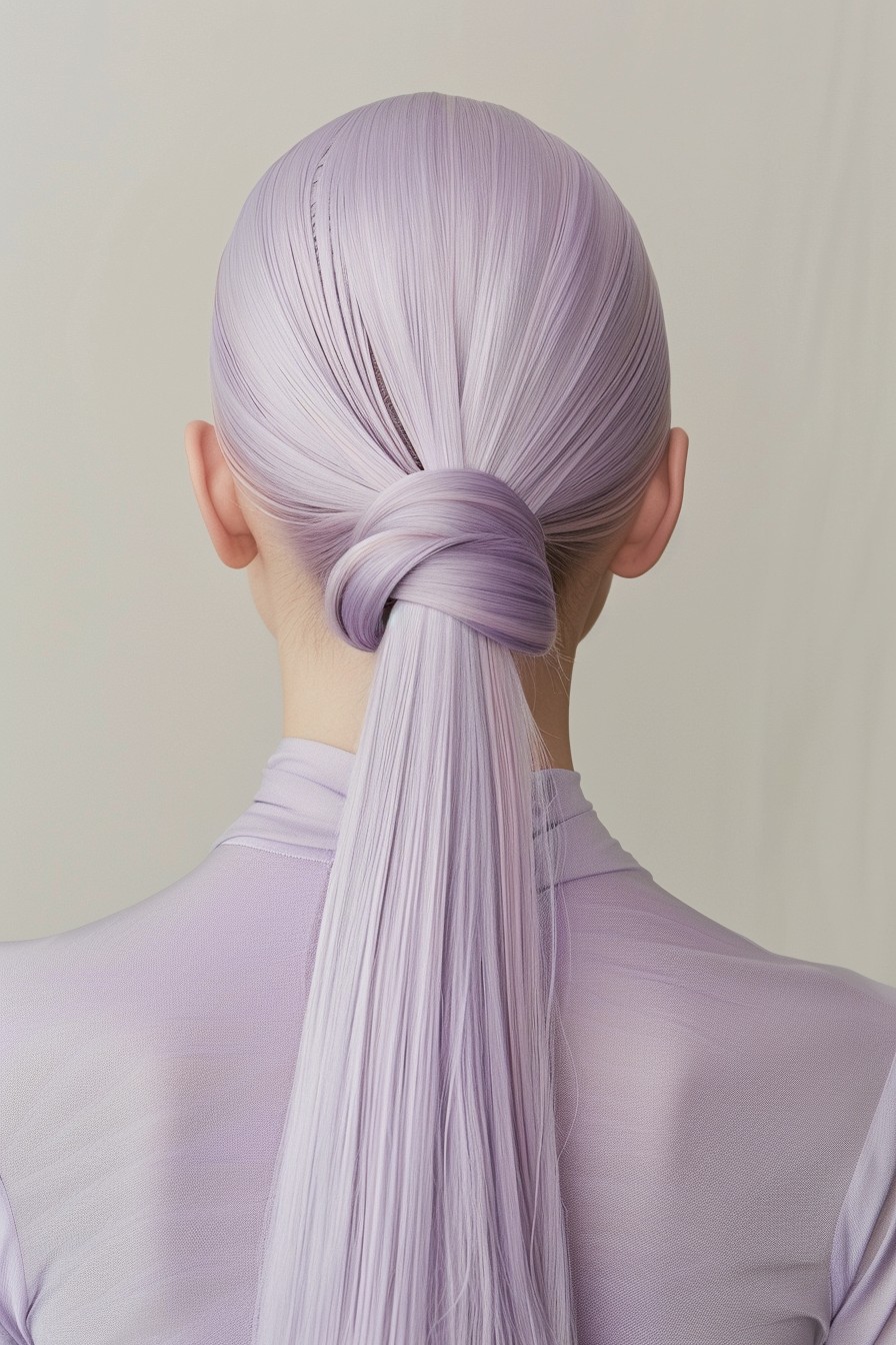 Sleek Lavender Ponytail