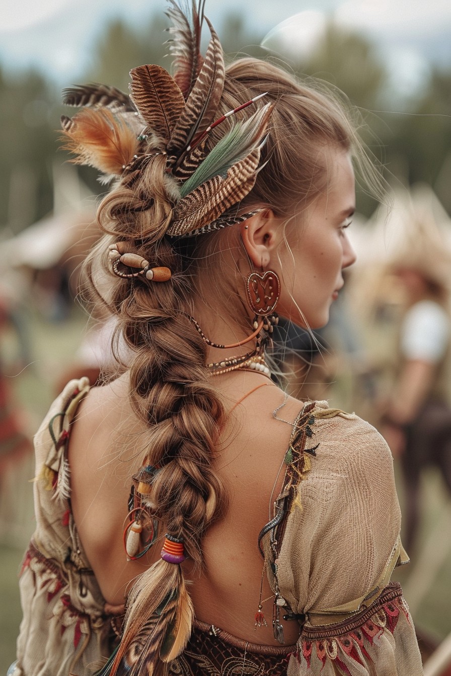 Festival Wild Child Look with a Messy Fishtail Braid