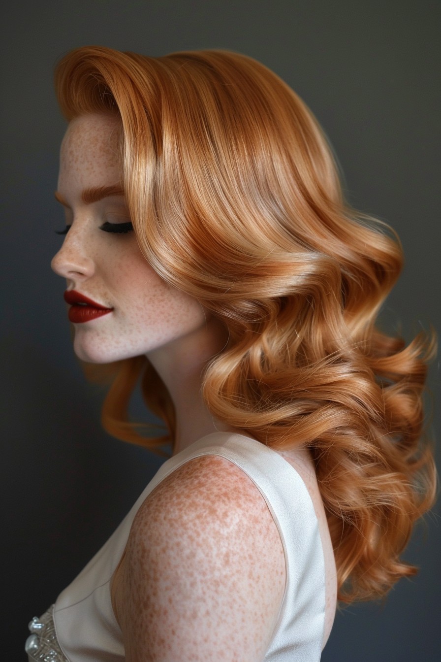 Glossy Old Hollywood Strawberry Blonde