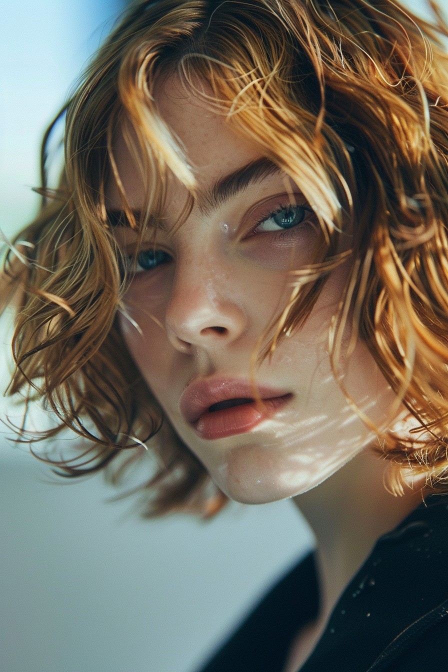 Wavy Bob with a Subtle Wet Look