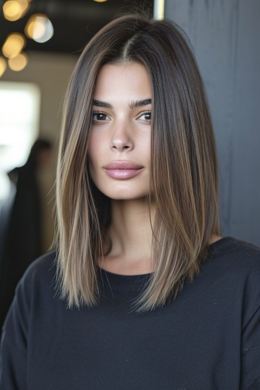 Trendy Straight Lob California Brunette