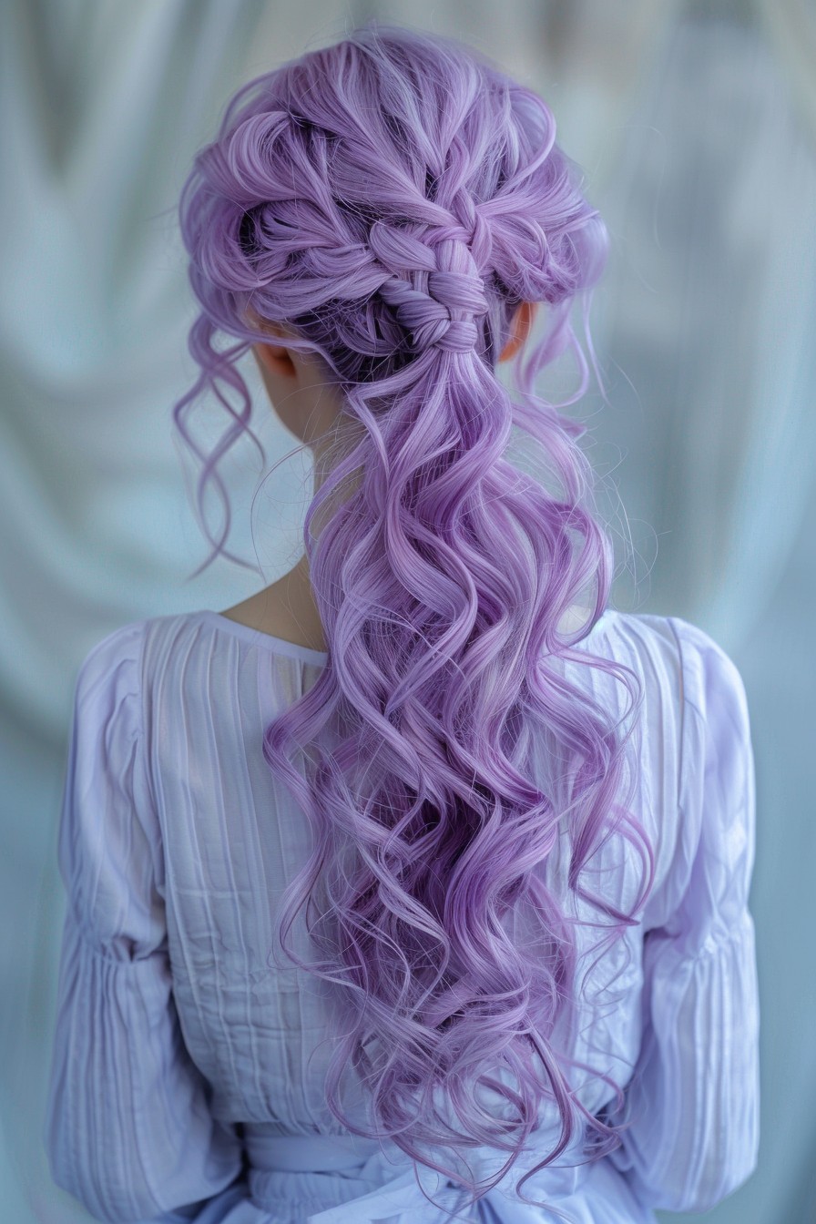 Playful High Lavender Ponytail