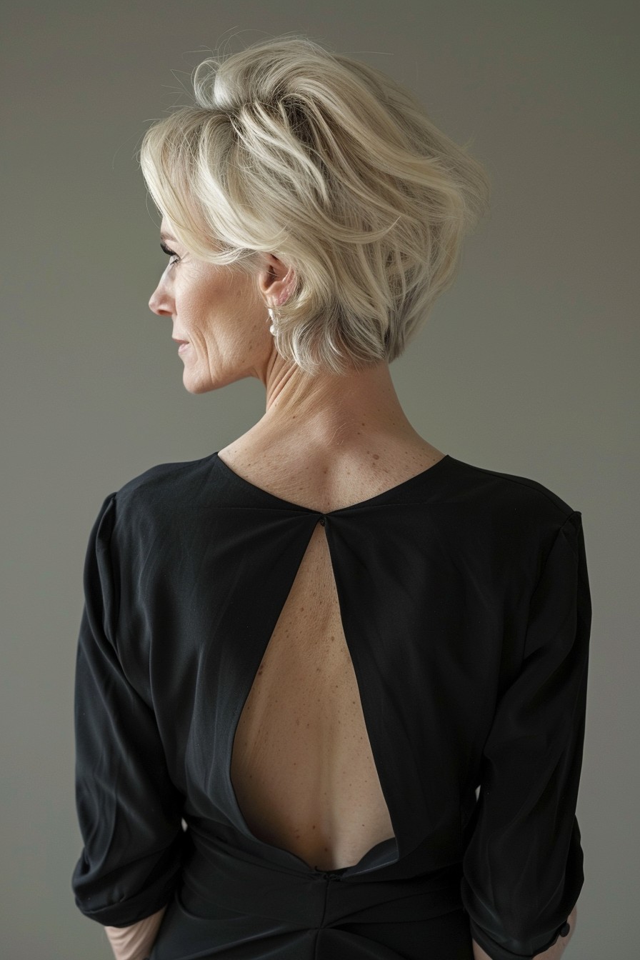 Short Haircut with Sculpted Back