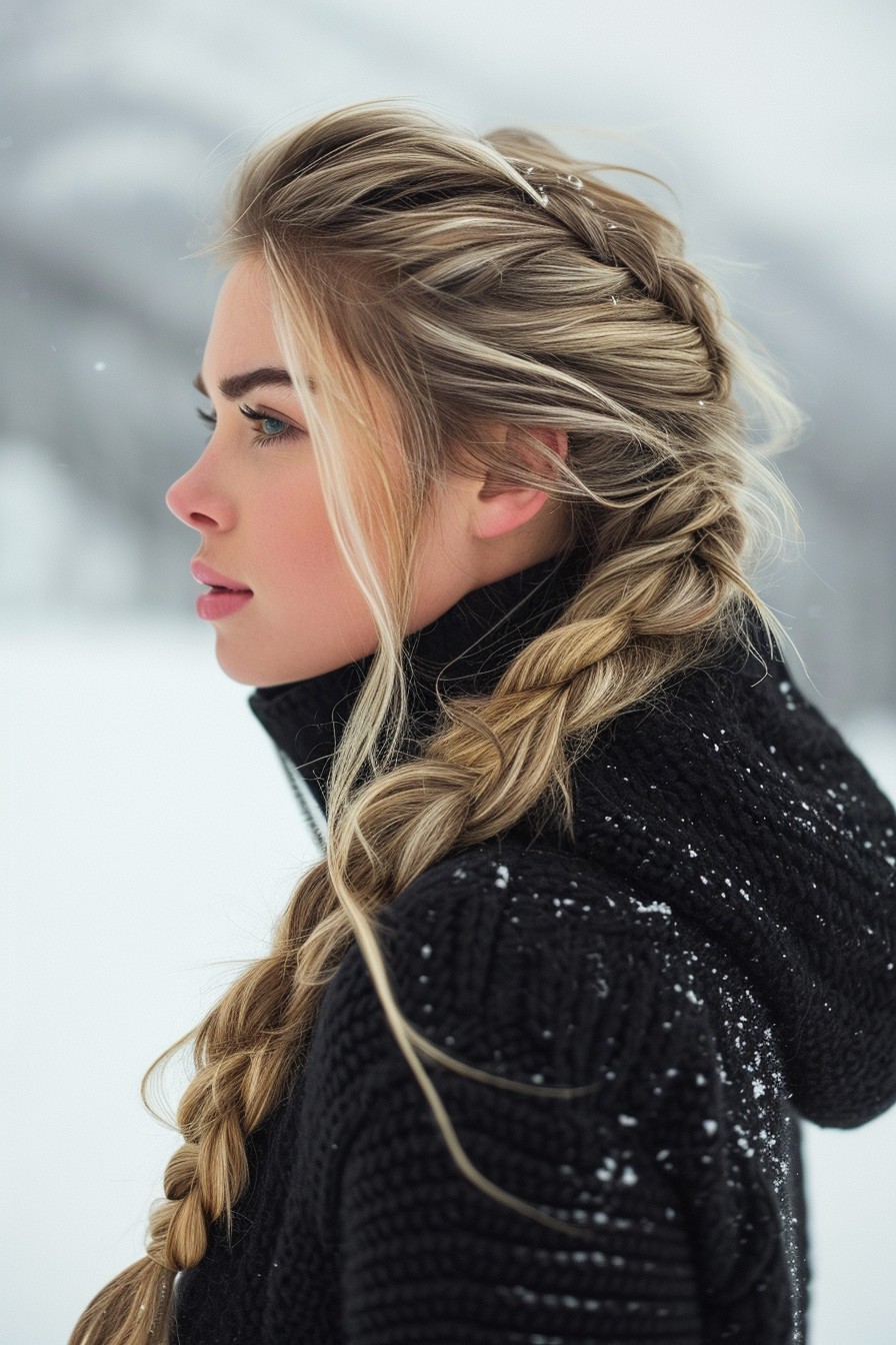 Side Fishtail Braid: Chic and Practical Hairstyle for the Slopes