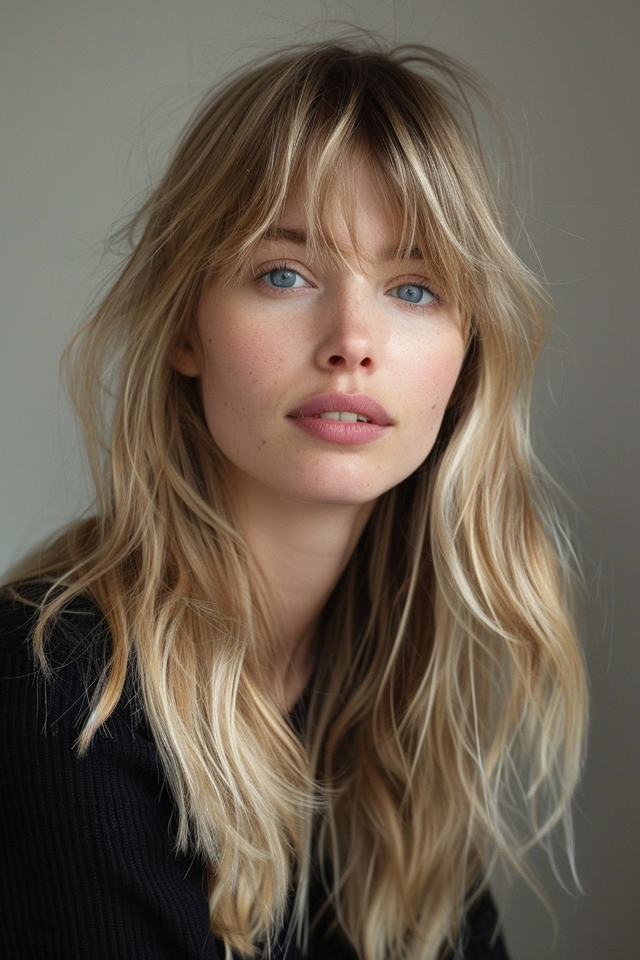 Soft Fringe and Layers in California Blonde