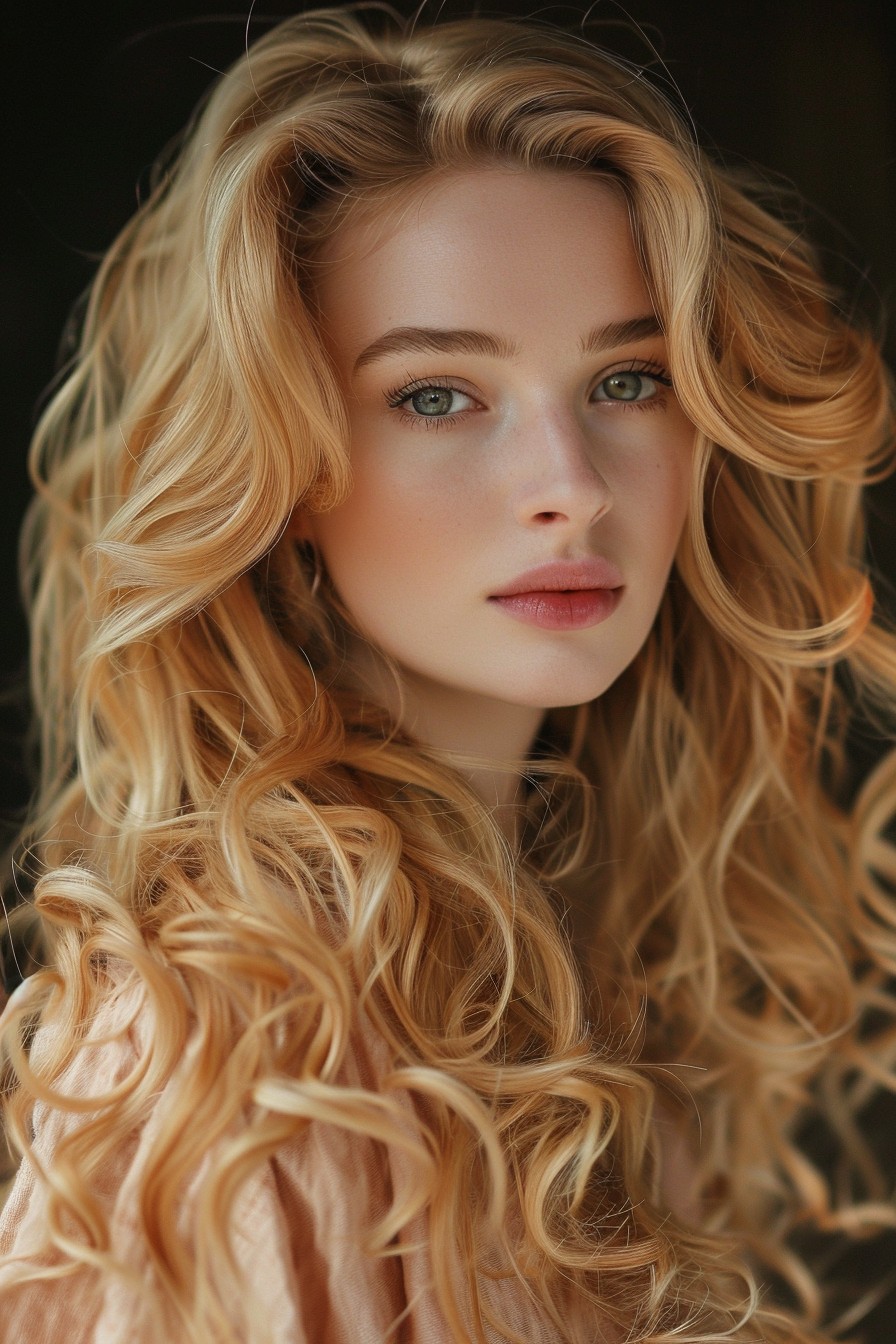 Romantic Soft Spiral Honey Blonde Curls