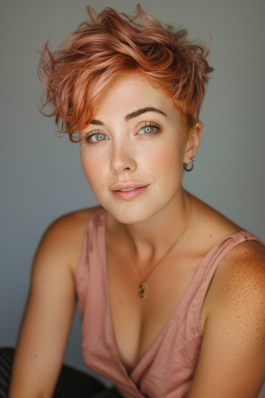 Vibrant Rose Gold Pixie