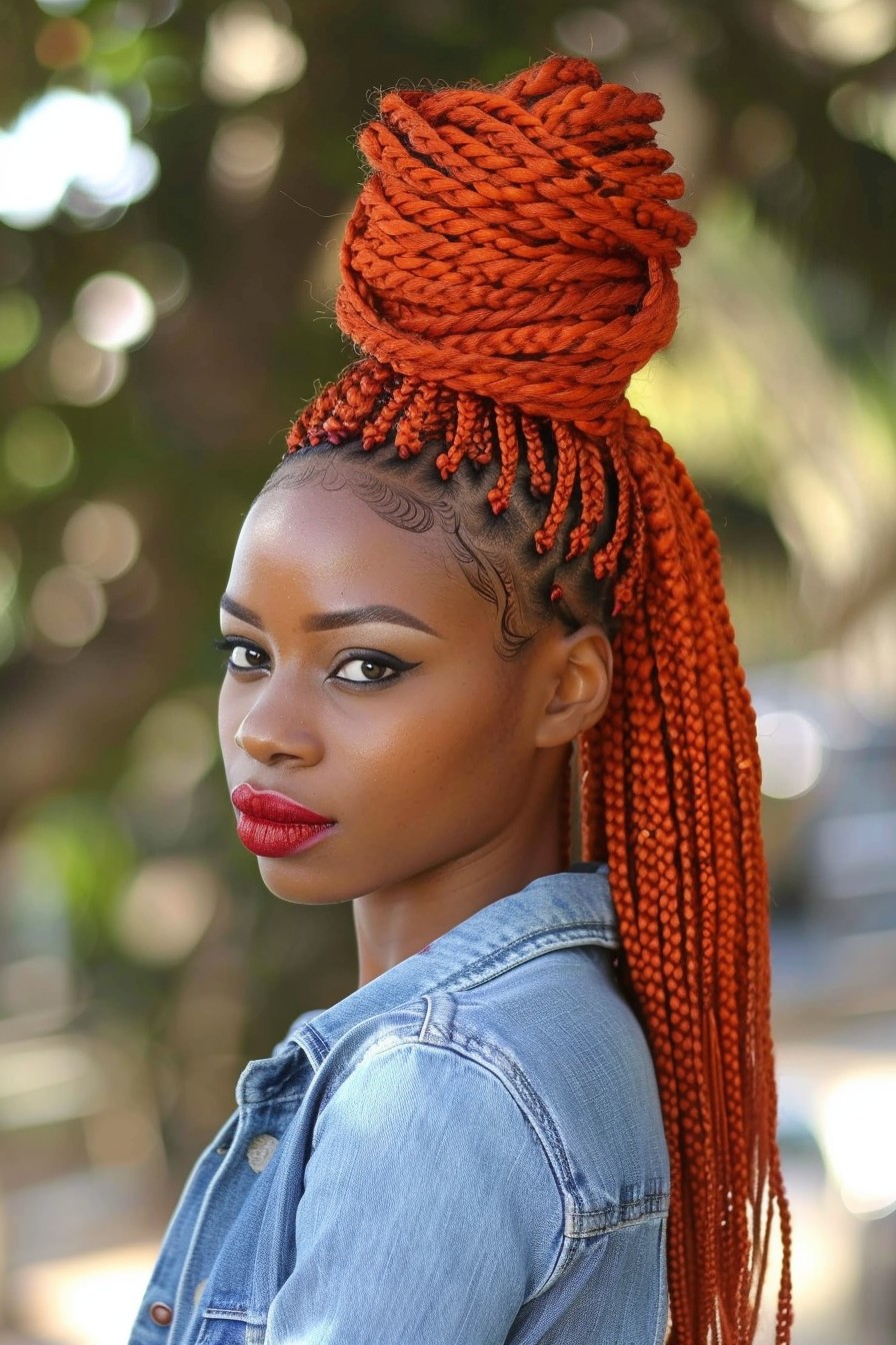 Playful Copper Chunky Braids