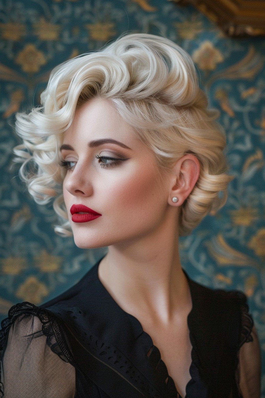 Retro Bixie Haircut with Vintage Curls