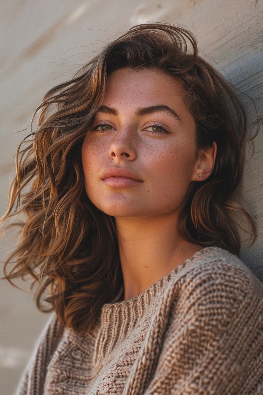 Natural Waves with Sun-Kissed Highlights