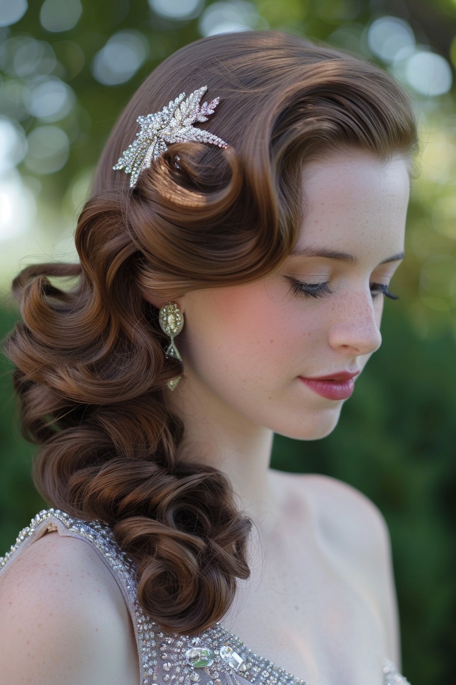 Vintage Elegance Pinned Curls