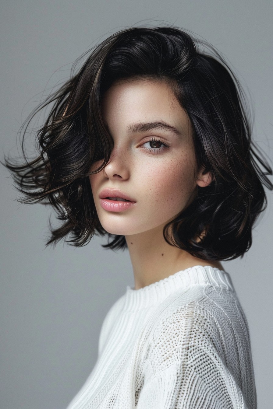 Wavy Bob with Deep Side Part