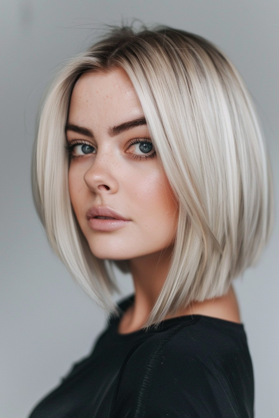 Chic Modern Icy Blonde Bob