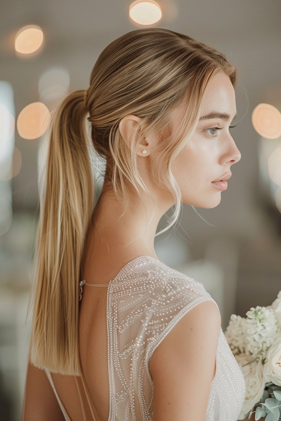 Sleek Ponytail in Rich California Blonde