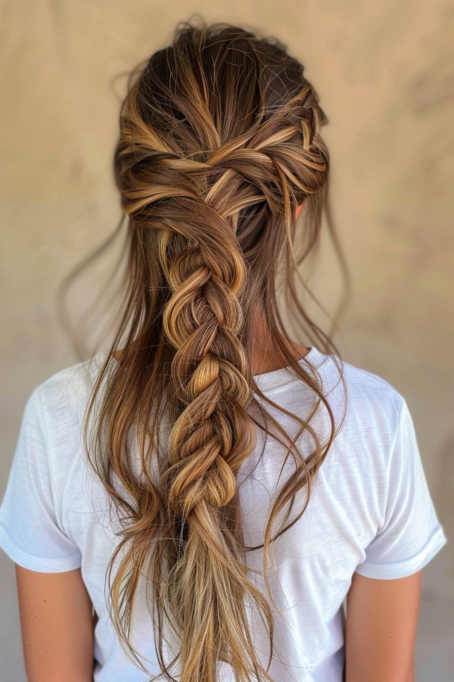 Bohemian Sunkissed Brunette with Golden Highlights