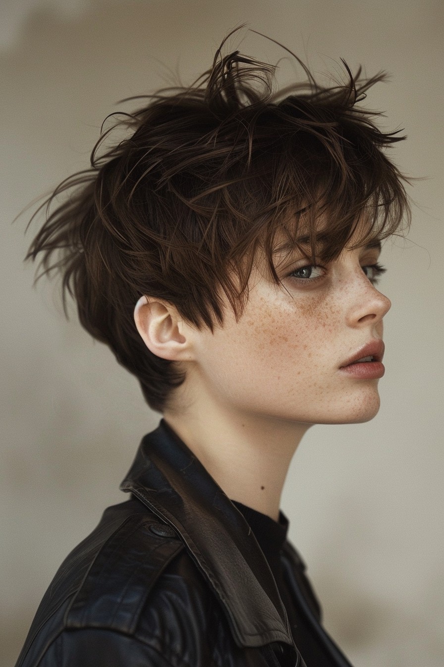 Messy, Ear-Length Pixie Cut Styled with Pomade