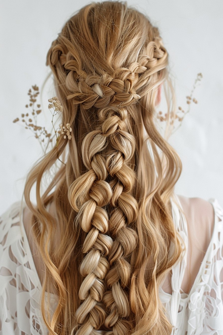 Sweet Intricate Honey Blonde Dutch Braids