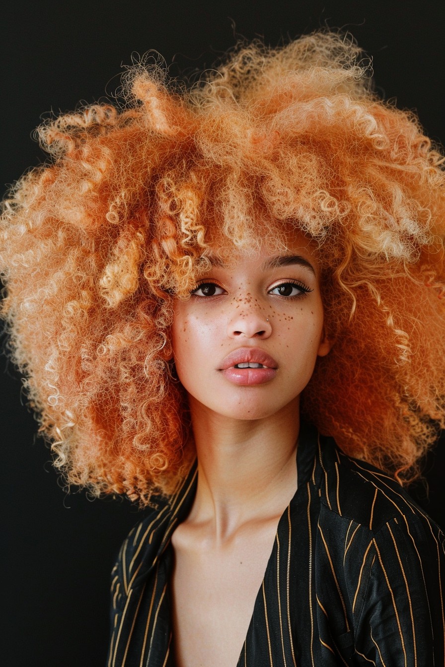 Radiant Strawberry Blonde Afro