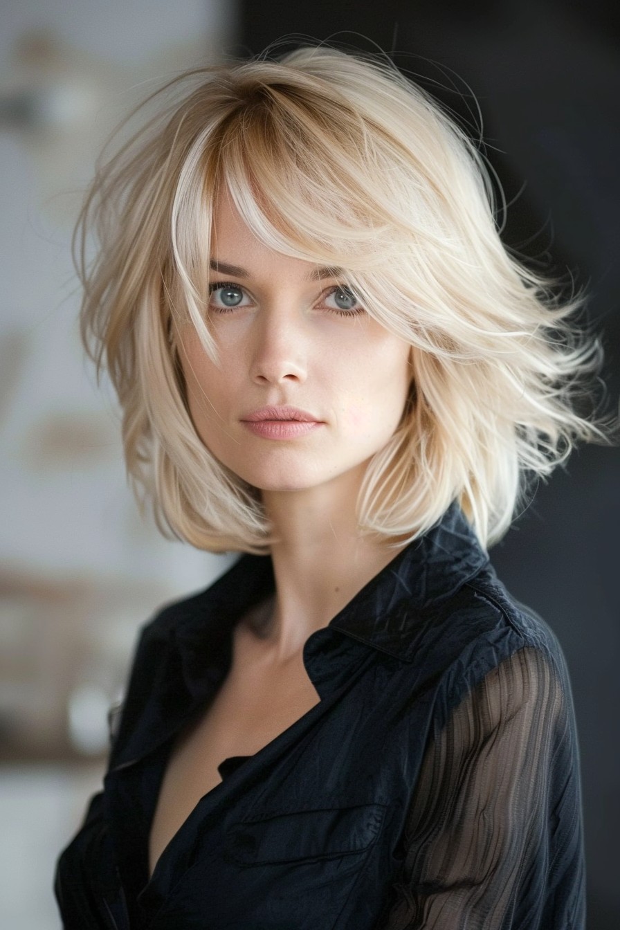 Light California Blonde Layered Bob