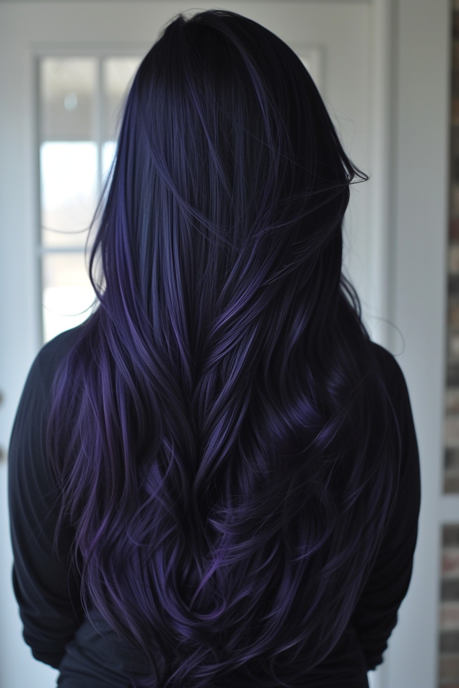 Long Hair with a Midnight Purple Underlayer