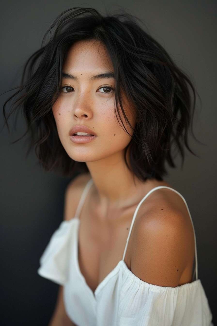 Chin-Length Wavy Bob with Beachy Waves